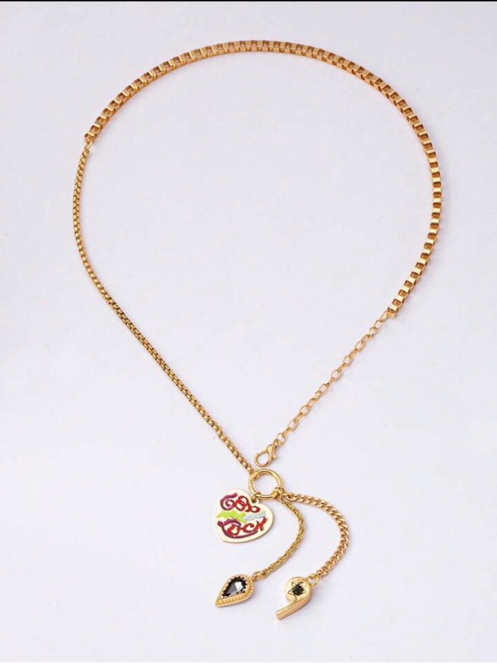 Gold Layered Skull Pendant Necklace Set - Picture 2 of 5